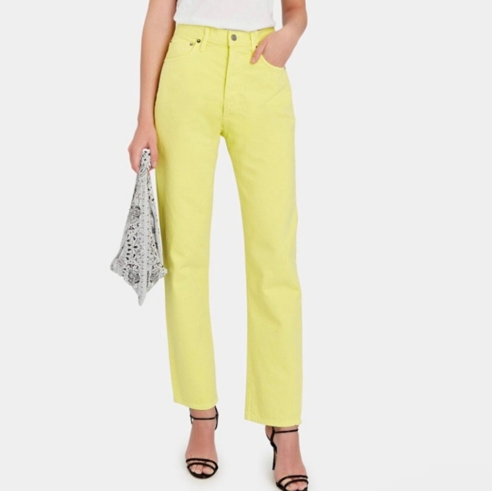 Agolde 90's Pinch High Waist Straight Leg Yellow Jeand